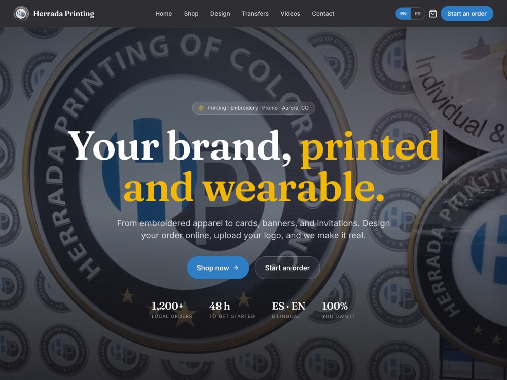 Herrada Printing website