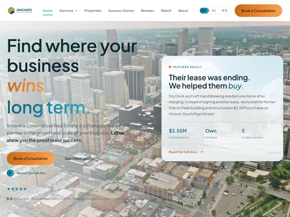Innovate CRE website